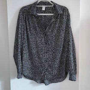 Morris & Co. H&M Collab Blue Print Blouse